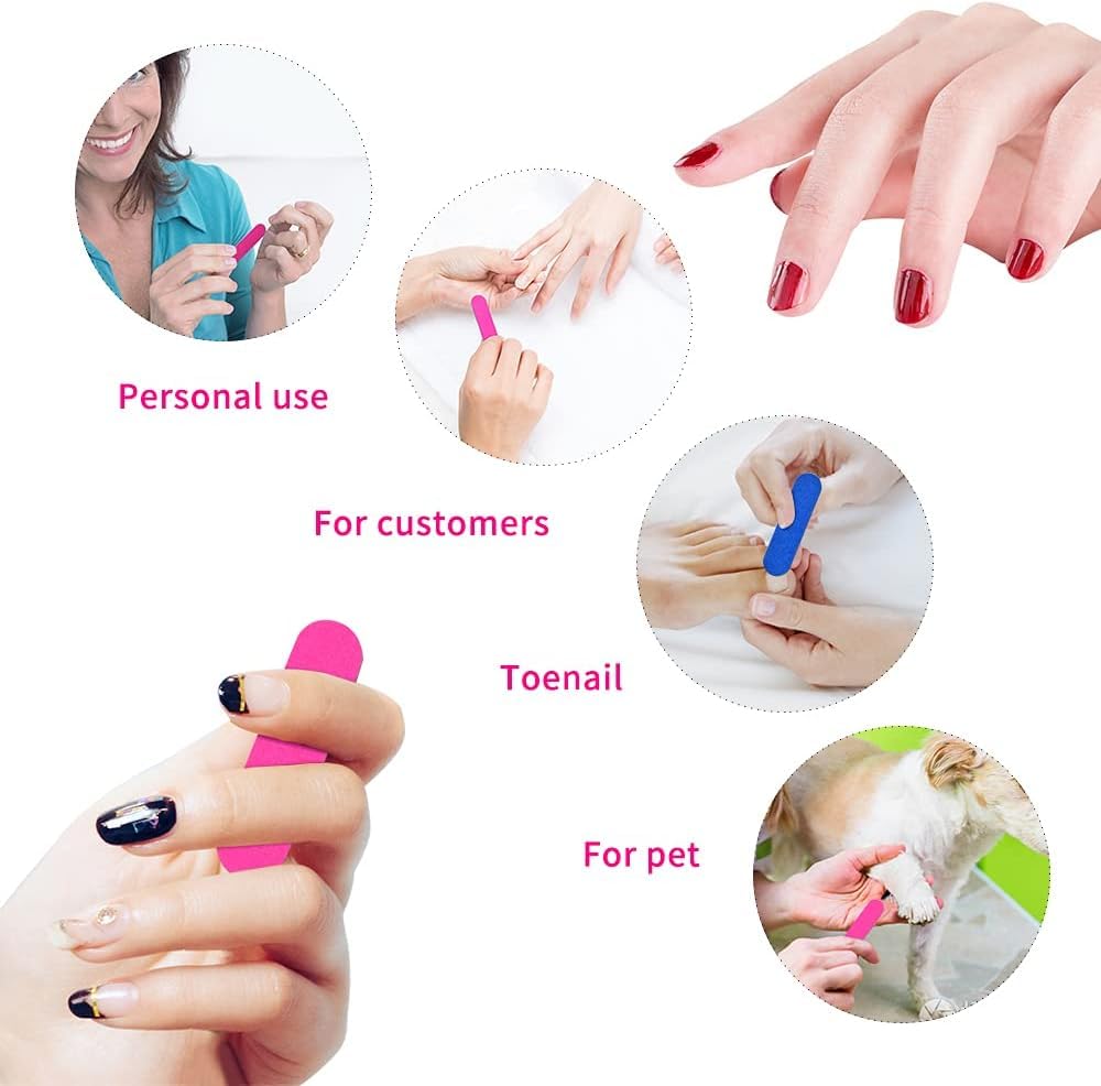 Nailwind Mini Files 100pcs Nail File Set Disposable Mini Nail File, Professional Care Mini Nail Files Double Sided Emery Board Buffer Set Grit Double Sided Emery Board for Manicure, Nail Studio, Home - Image 2