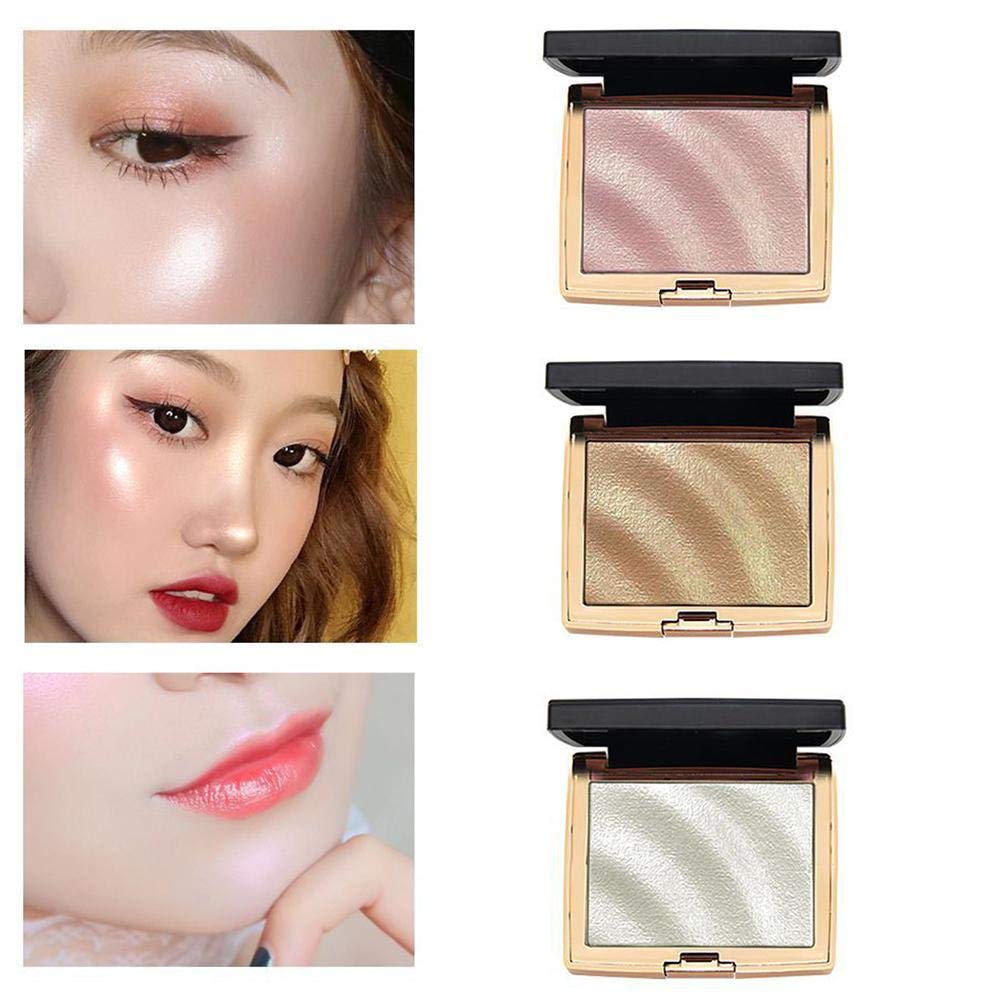 Hojo Highlighter Highlight Shimmering Powder, Waterproof Long Lasting Highlighter,Highlight Powder Palette,highlighter makeup 10g (01) PINK - Image 4