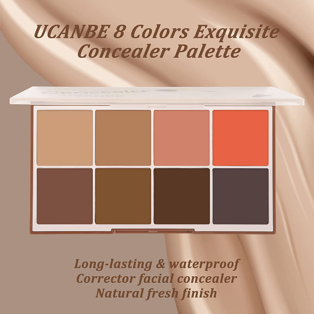 COSLUXE UCANBE Face Concealer Contour Cream Makeup Palette 24.8g - 8 Colors Exquisite Facial Camouflage Contouring Corrector Pallet Full Coverage Make Up Kit (02) - Image 5