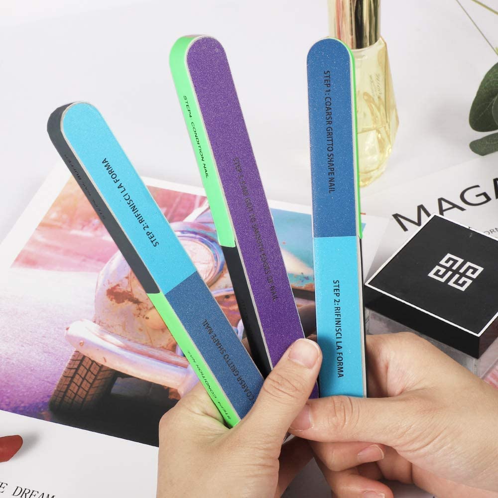 NAILWIND Professional Nail Buffer and Nail File Buffers for Women Girls, Emery Boards, Manicure Tools Nail Buffer Block for Home and Salon Use (7 Way Nail File, 3 Pcs) - Image 5