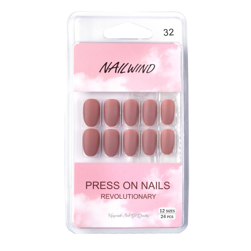NAILWIND 24 Natural French Short False Nails Acrylic Full Cover Nails,Natural Fake Nails Delicate & Comfortable for Women and Girls (N32, 24 Count -Pack of 1) - Image 5