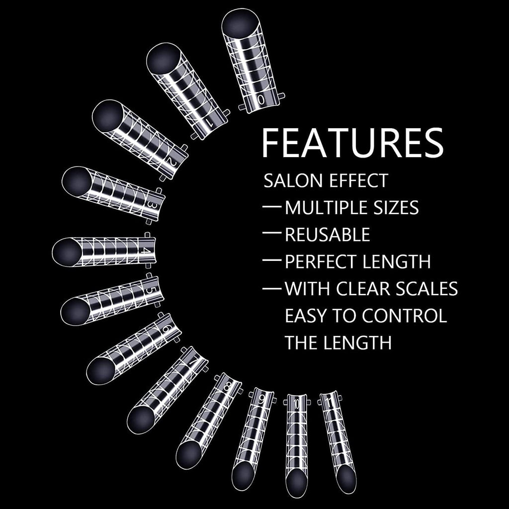 NAILWIND Extension Tips Set for Enhancement, Thickening Acrylic False Nails - Manicure Tool, 12 Sizes, Trendy Art Design, Salon DIY at Home (Clear, 120-Pcs) - Image 2