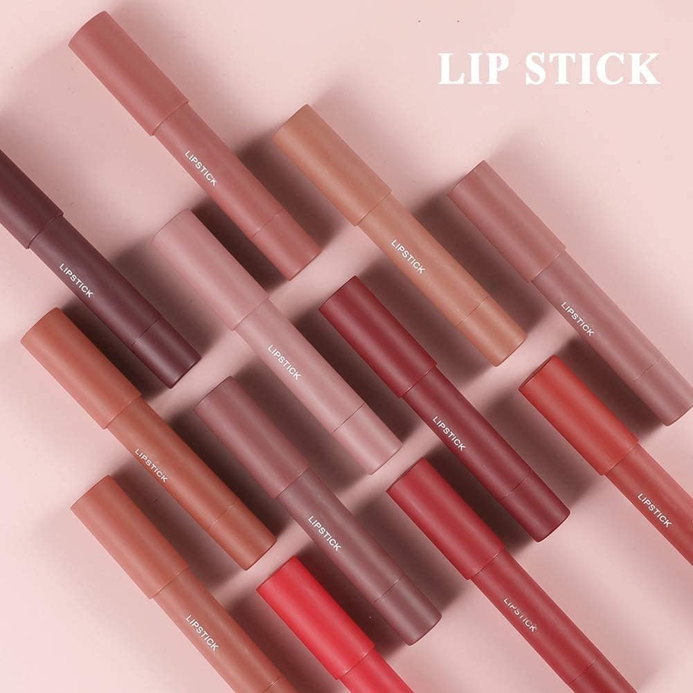 My Colors 3 Colors Smooth Matte Crayon Lipstick Set, Long Lasting Matte Waterproof Not Fade Cream Lipstick Lip Makeup for Women (C - CHERRY) - Image 5