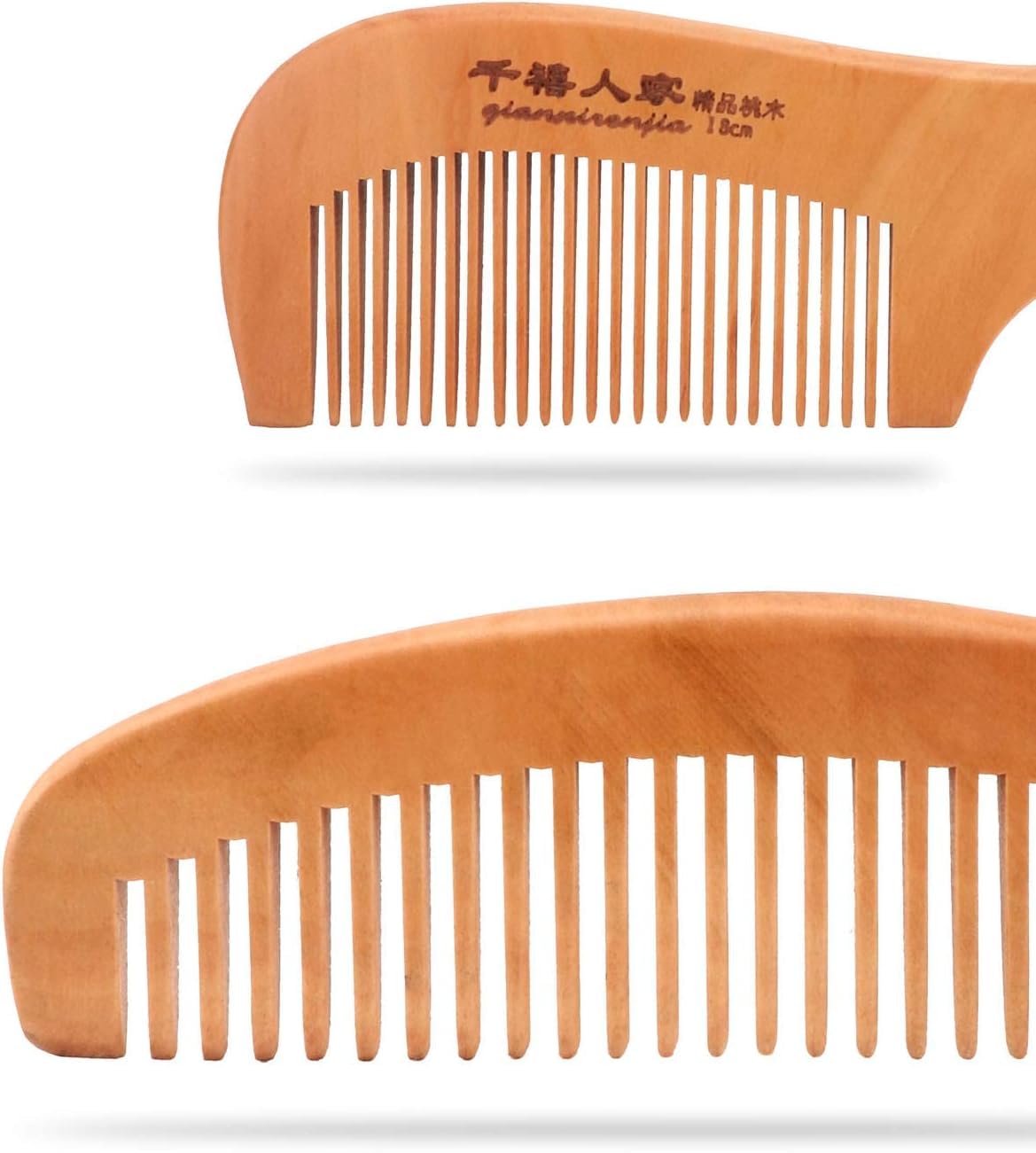 COSLUXE Wooden hair comb for women Wooden Comb Hair Comb, Natural Anti Static Massage Comb with Fine and Wide Tooth for Men Women 1-Handle Comb, 2 Pcs - Image 9