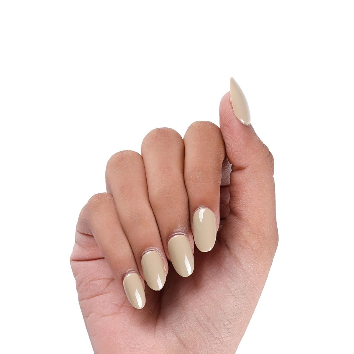 NAILWIND 24pcs Press on Nails | Natural French Short False Nails | Acrylic Full Cover Nails | Natural Fake Nails Delicate & Comfortable for Women and Girls (V-28) - Image 3