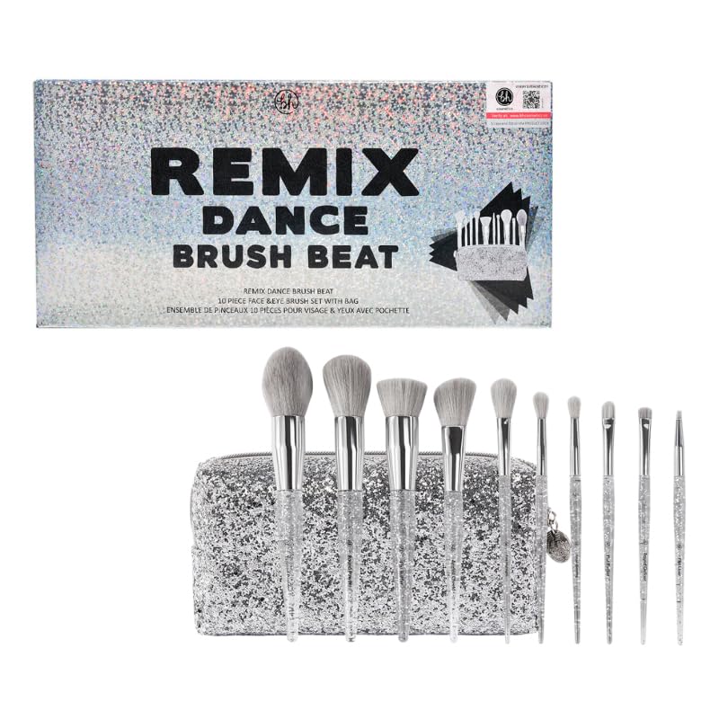 BH STUDIO PRO Remix Dance Brush Beat - 10 Piece Brush Set Premium Cosmetic Makeup Brush Set for Foundation Blending Blush Concealer Eye Shadow
