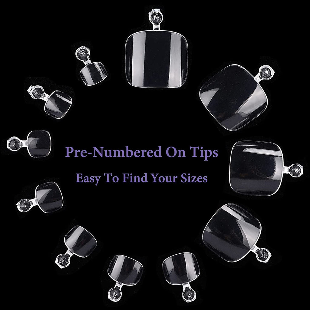 NAILWIND Soft Gel Toenail Tips, 550Pcs Soft Gel Toe nail Tips, Toe Press On Nails, 11 Sizes Full Cover Acrylic False Nail Tips, for Beginner and Professional Home Salon Diy - Image 8
