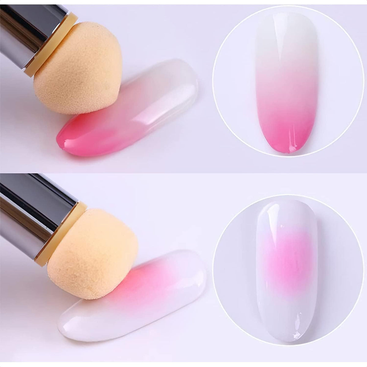 NAILWIND Nail Sponges for Ombre, Nail Art Sponge, Nail Art Tool Pen Dual Head Nail Sponge Brush Picking Dotting Gradient Ombre Nail Pen Brush with 4 Replacement Heads - Image 6