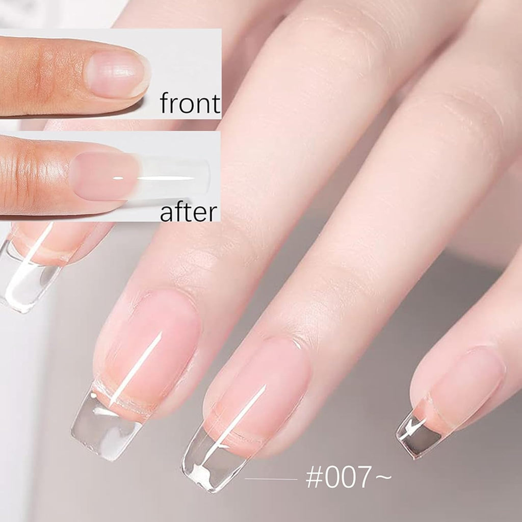 NAILWIND Poly Gel Nail extension kit - 3 Colors Clear, White, Pink, Builder Nails Gel Set with Nail Lamp, Nails' Extension Set With Slip Solution, Poly clips,for Women Girls - Image 2