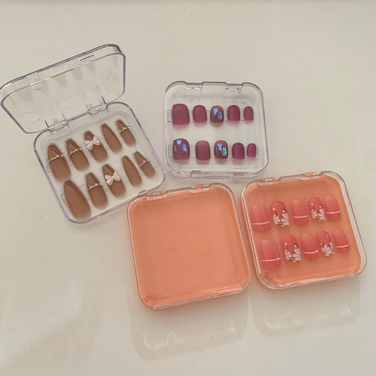 NAILWIND 6pcs Press on Nail Storage Box | Nails box Display Storage Container | Transparent Nail Packaging Boxes | Organizer Case | Press On Nail Packaging Box | for Salon Home Nail Storage Supplies - Image 4
