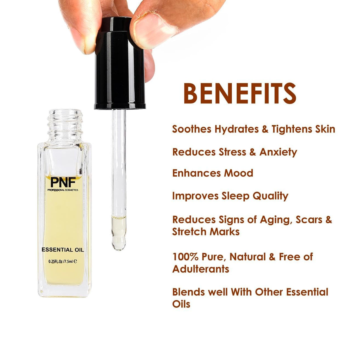 PNF PROFESSIONAL Essential Oil, Facial Oils for Face Anti Aging, Reduces Fine Lines, Moisturizing Skin, Organic Essential Oil for Body Massage 7.5ml - Image 4