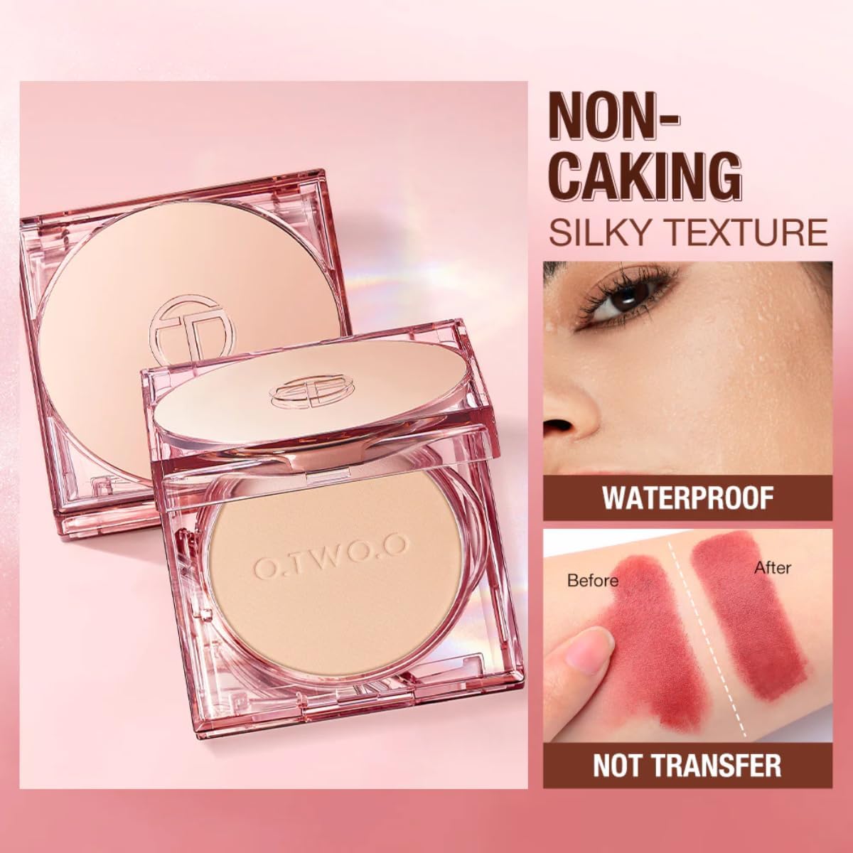 O Two O Matte Finish High Classic Setting Waterproof & Long-Lasting Makeup, Compact Face Powder, Pressed Powder Foundation 12g (03 - Natural nude, 12g) - Image 5