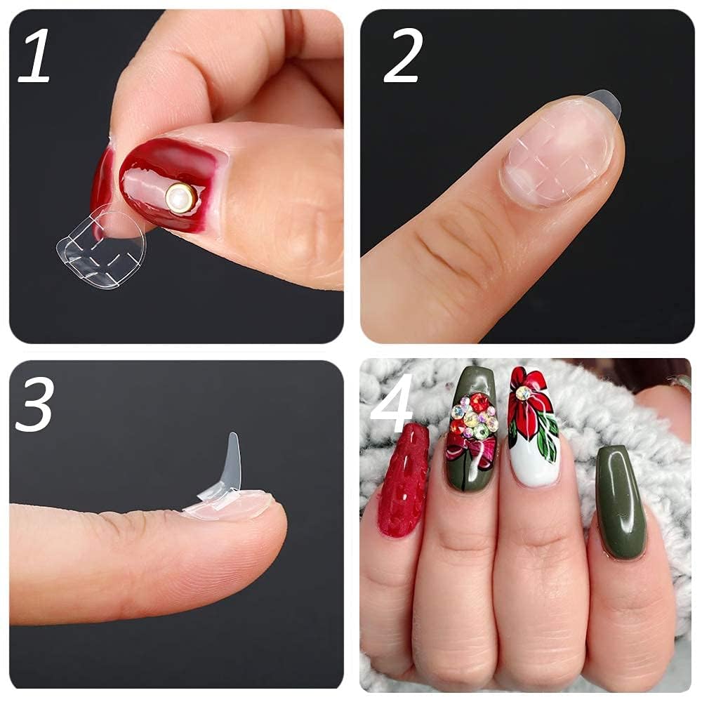 My Colors Double Side Glue Sticker | Press on Nail Sticky Tabs | Waterproof False Tips | Jelly Adhesive Tabs (3 - Sheets, 72 Pcs) - Image 9
