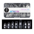 NAILWIND 3D Diamond Shape Designs False Nails,150 Pcs Soft Gel Tips Full Cover Acrylic Nail Tips, Nail Extension 14 Sizes Suitable for Nail Tips Art Salons ? Home (CLEAR, ALMOND)