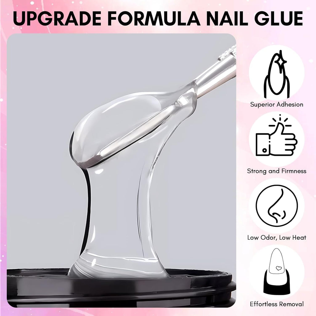 NAILWIND Solid Gel Nail Glue for Nail Tips Clear,Strong Adhesive Rhinestone Gel Nail Glue for Acrylic Nails Tips, Press on Solid Glue Gel, Nail Art Manicure Glue Gel, Need UV/LED Lamp Clear, 15 ml - Image 2