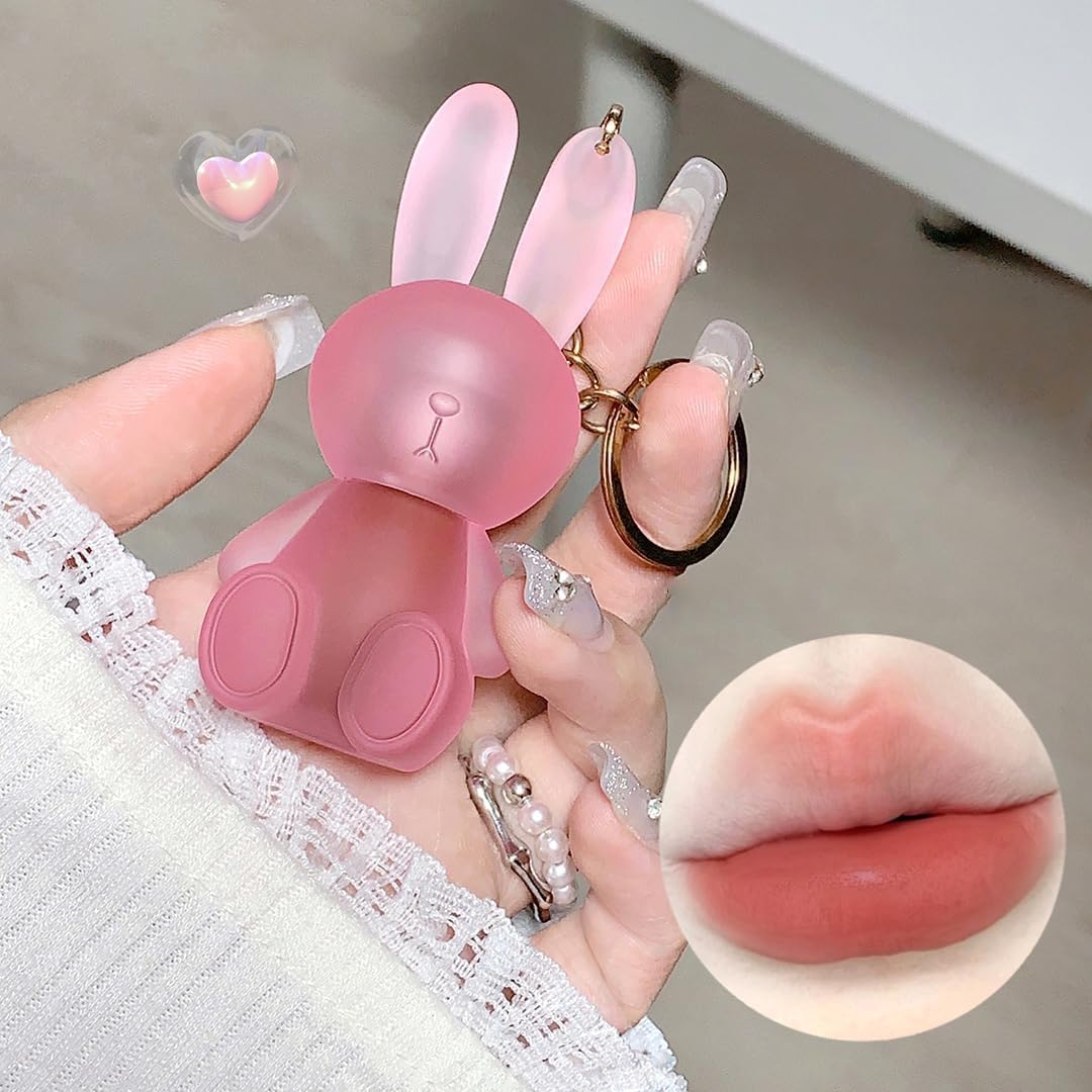 My Colors Strokes 6 Pcs Matte Lipstick | Velvet Matte Liquid Lipstick set | Hydrating | Long-Lasting | Non-Sticky | Keychain Rabbit Design Lip Mud | Trendy Lipsticks for Women Girls - Image 6