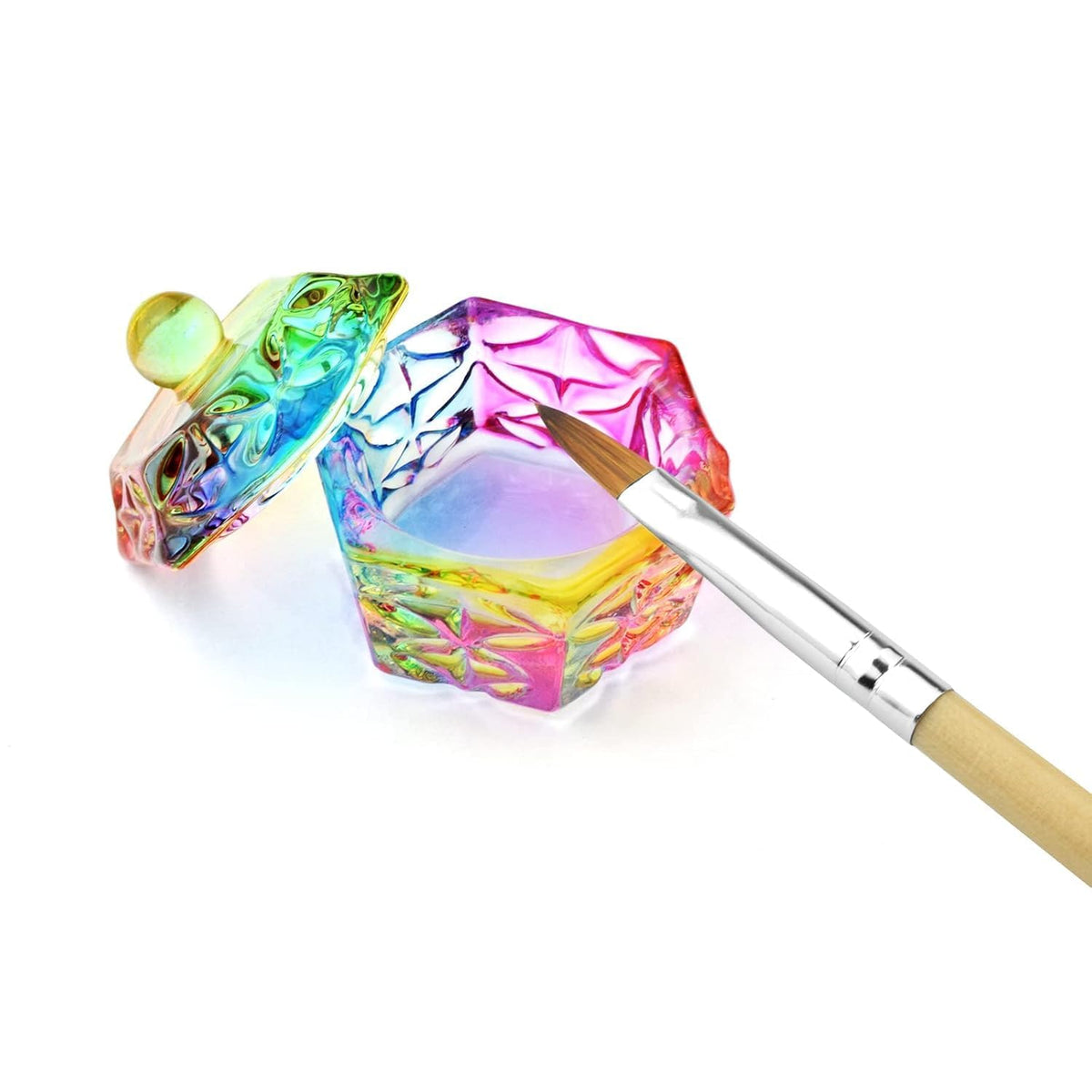 NAILWIND Dappen Dish Crystal Rainbow Bowl Glass Acrylic Nail Liquid Powder Nail Art, for Acrylic Nail Dip Powder, Monomer, and Nail Polish Remover (PACK OF 1) - Image 8