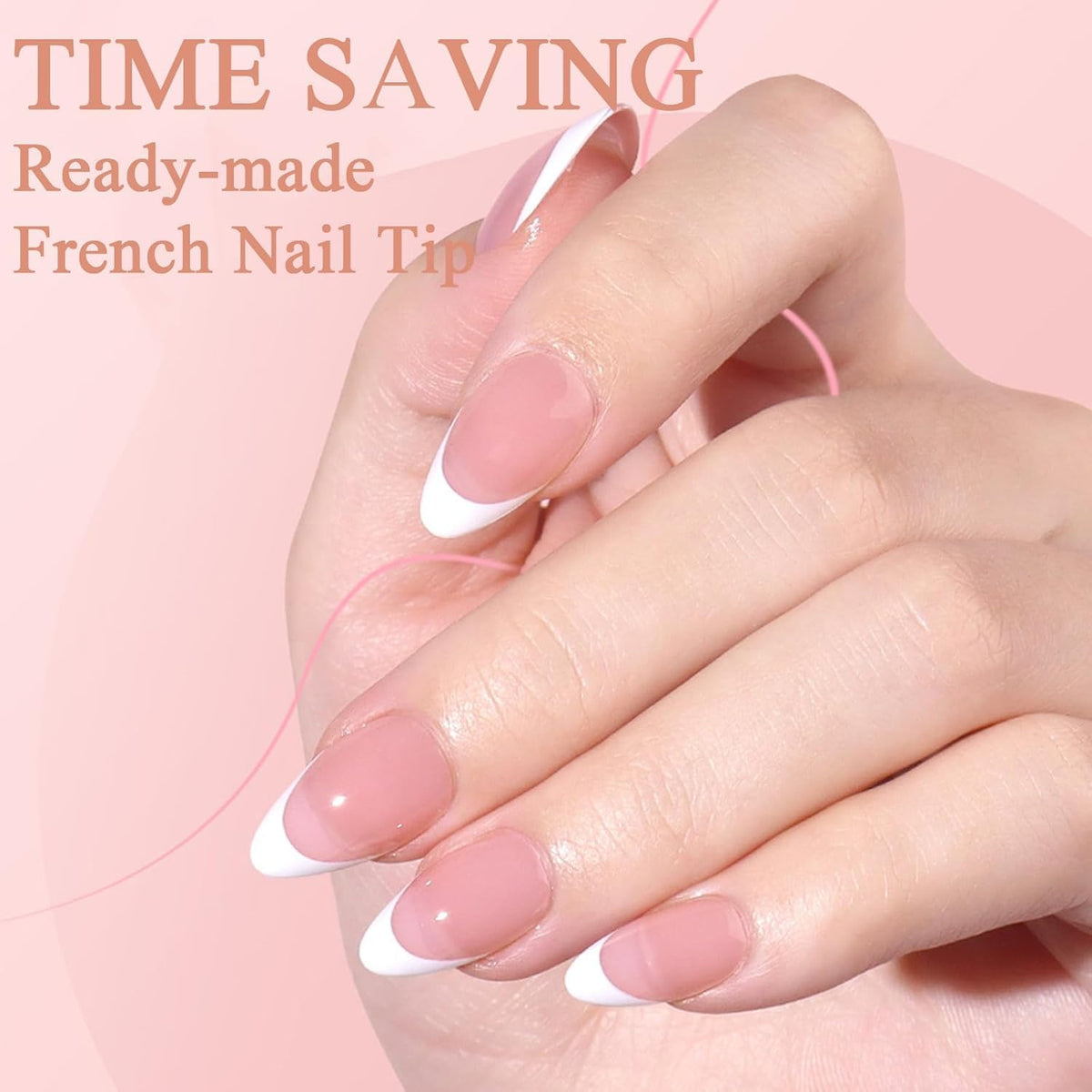 NAILWIND 9 Color Press On Nails Fake Nail 216 Pcs, French tip press-on nails, Press on Nail, Artificial Nail Extensions Combo in Multicoloured, Full Cover Glossy Nude False Acrylic Nails for Women Girls (04) - Image 4