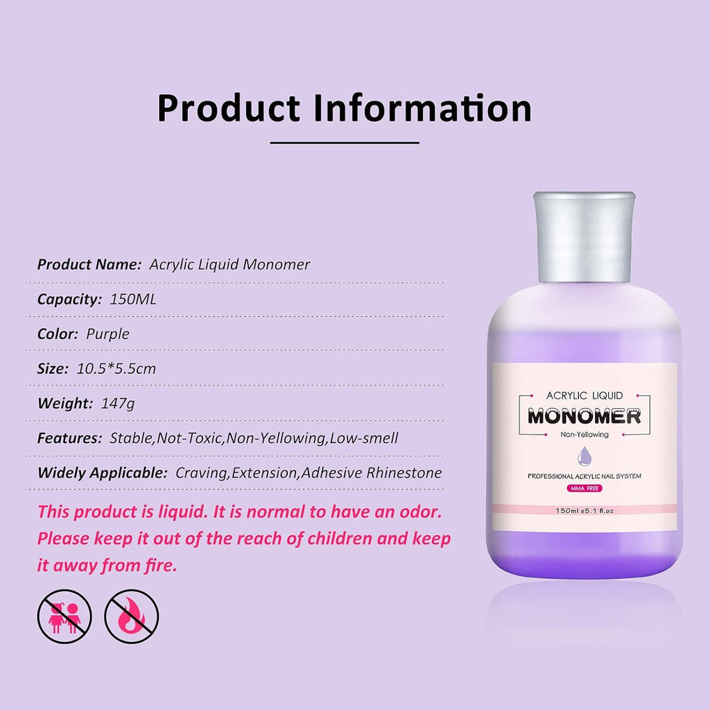 NAILWIND Acrylic Nail Monomer Kit | 150ml MMA-Free, Non-Yellowing, Professional Polymer System for Acrylic Nail Art & Extensions - Image 6