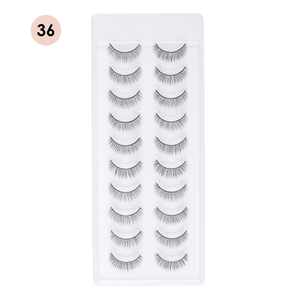 PNF PROFESSIONAL False Eyelashes | Natural & Soft - Reusable | Handmade 3D Eyelashes | Pack 10 Pairs of 1 box (36) - Image 2
