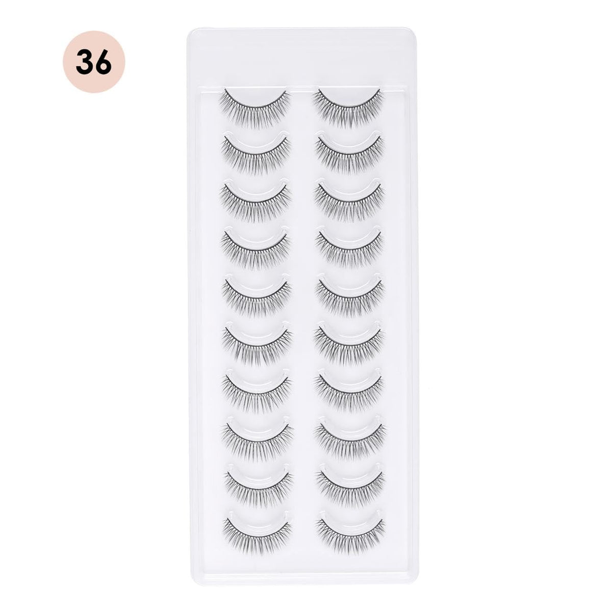 PNF PROFESSIONAL False Eyelashes | Natural & Soft - Reusable | Handmade 3D Eyelashes | Pack 10 Pairs of 1 box (36) - Image 2