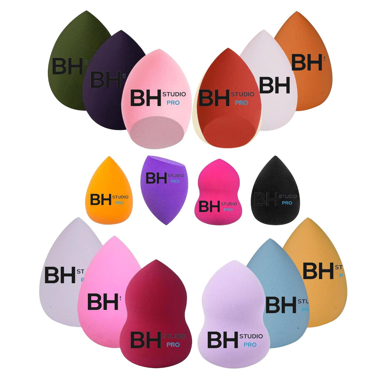 16 Pcs Multicolor Makeup Sponge Set - Latex-Free, Soft & Reusable Beauty Makeup Sponge for Wet/Dry Use Blending Powder Puff for Foundation & Concealer Washable Makeup Sponges - Image 9