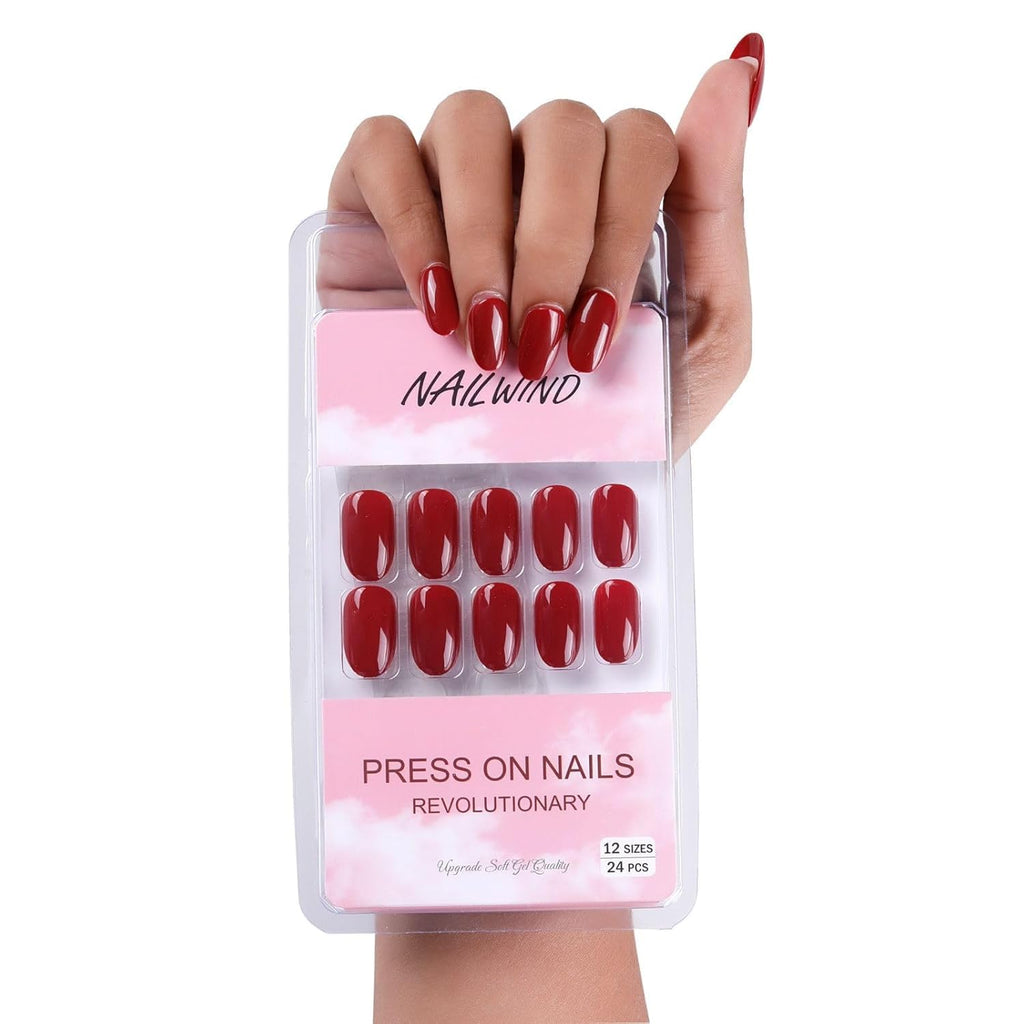 NAILWIND 24 Press on Nails | Natural French Short False Nails | Acrylic Full Cover Nails | Natural Fake Nails Delicate & Comfortable for Women and Girls (V-11) - Image 3