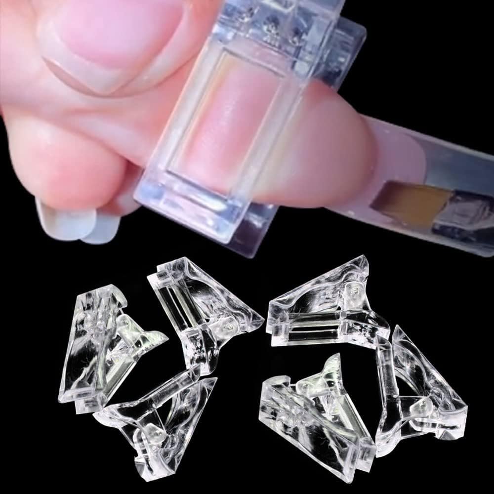 NAILWIND Polygel Nail Forms, 12Pcs Nail Tips Clip for Quick Building Polygel Nail Forms Nail Clips for Polygel Finger Nail Extension UV LED Builder Clamps Manicure Nail Art Tool with 1Pcs False Nail Tip clipper - Image 9