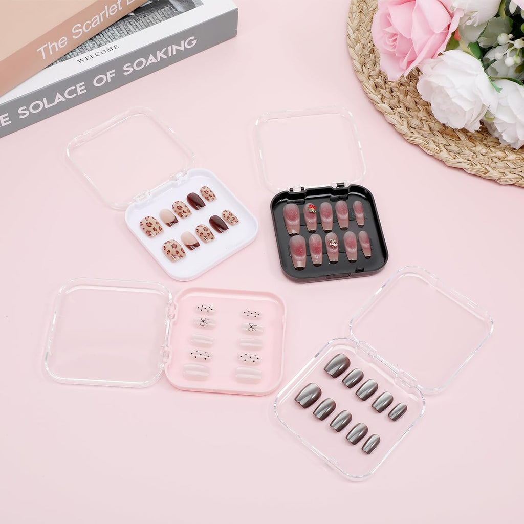 NAILWIND Press on Nail Storage Box, 12 Pcs with 1 Double Sided Tape, Transparent Acrylic Nail Display Organizer Case for Nail Salon - ( with out nails ) - Image 7