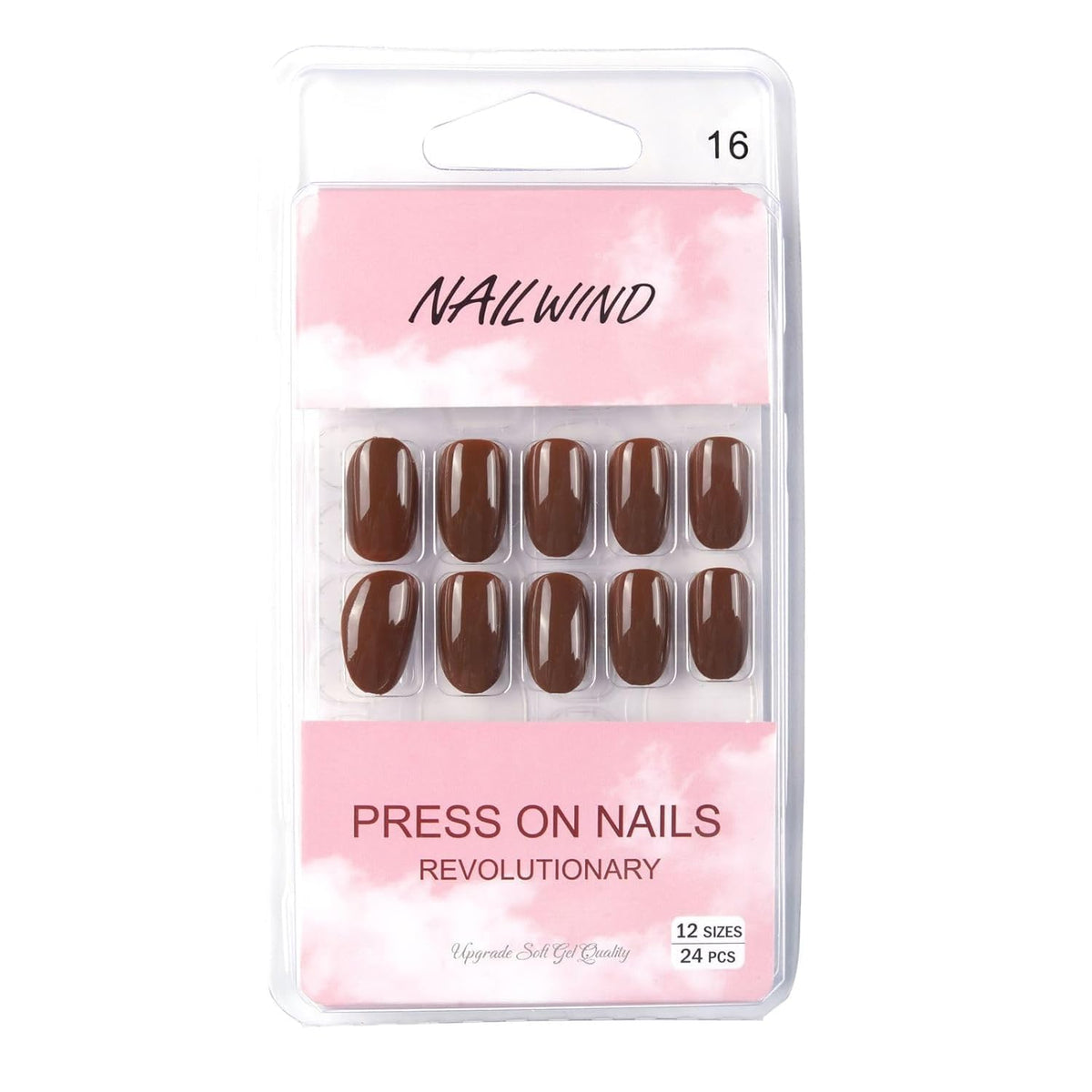 NAILWIND 24 Press on Nails | Natural French Short False Nails | Acrylic Full Cover Nails | Natural Fake Nails Delicate & Comfortable for Women and Girls (V-16)