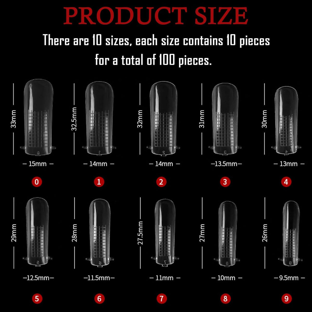 NAILWIND 100Pcs Poly Gel False Nail Tips, Nail Extension Form for Poly Nail Gel Nail Extension, Full Cover Uv Acrylic Nail Art Mold Fake Nails Extension Transparent Pack Of 1 - Image 5