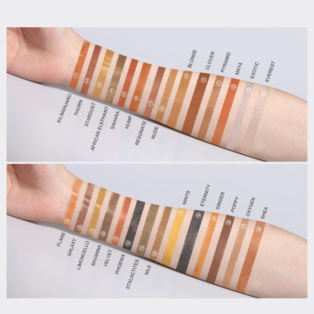 O TWO O 28 Colors Eyeshadow Palette,Shiny Matte Glitter Smoky Eyes Waterproof Eye Shadow Pallete High Pigment Metallic Makeup 35g - Image 2