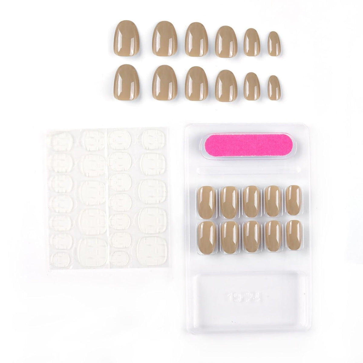 NAILWIND 24pcs Press on Nails | Natural French Short False Nails | Acrylic Full Cover Nails | Natural Fake Nails Delicate & Comfortable for Women and Girls (V-28) - Image 4