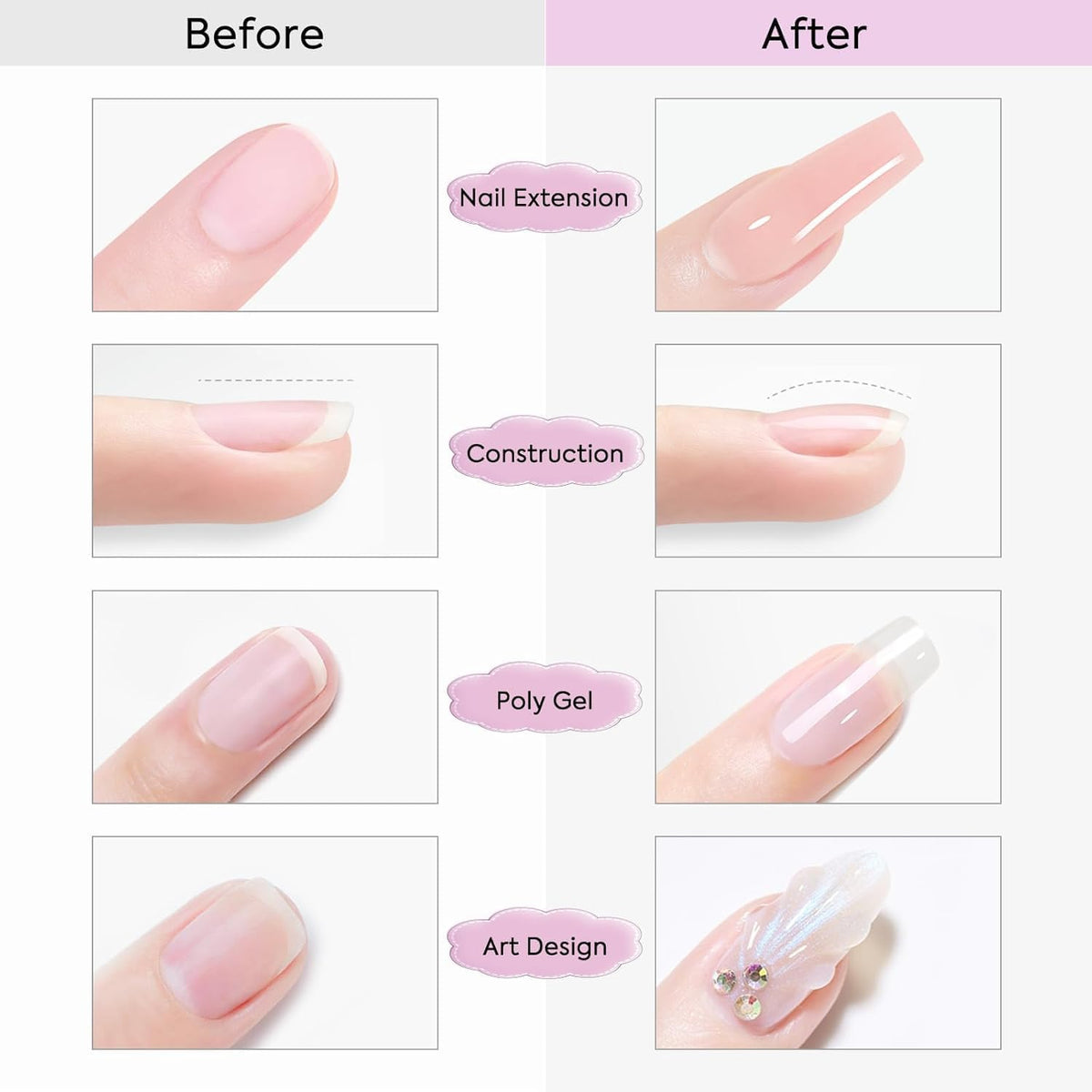 NAILWIND HARD GEL,LED/UV BUILDER GEL - CLEAR 56g Builder Gel and Strengthener Gel for Hard, Strong Nails, Extensions and Growth - Image 9