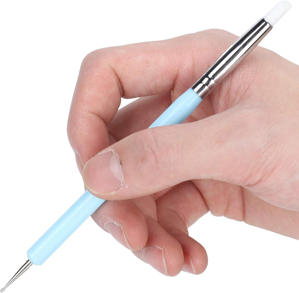 NAILWIND Silicone Clay Sculpting Tool Nail Art Dotting Tools, Pen Dual Head UV Gel Carving Pen, Nail Silicone Brushes Set ,Pottery Clay Sculpting Tools Modeling Painting Drawing Tool DIY Art Craft (Blue, 5 pcs) - Image 7