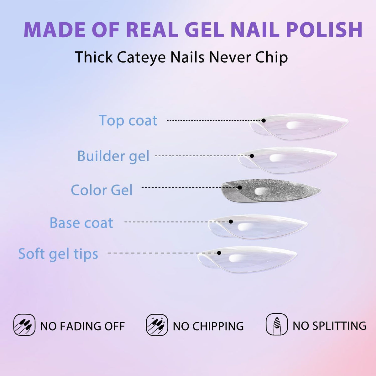 NAILWIND 30Pcs Short Almond chrome & Cat eye Nails, Press On Nails, Soft Gel Mirror Designs Glossy Nail's with Nail Glue, Reusable Glue On in 15 Sizes - 30PCS Stick On Nail Kit, Acrylic Nail for Women 03 - Dark Red - Image 6