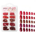 NAILWIND 120 Pcs Soft Gel Nails | Medium Round Artificial Nails Extensions | Combo in 5 Colors With Glue Stickers | Acrylic Nails Press ons for Women Girls (01)