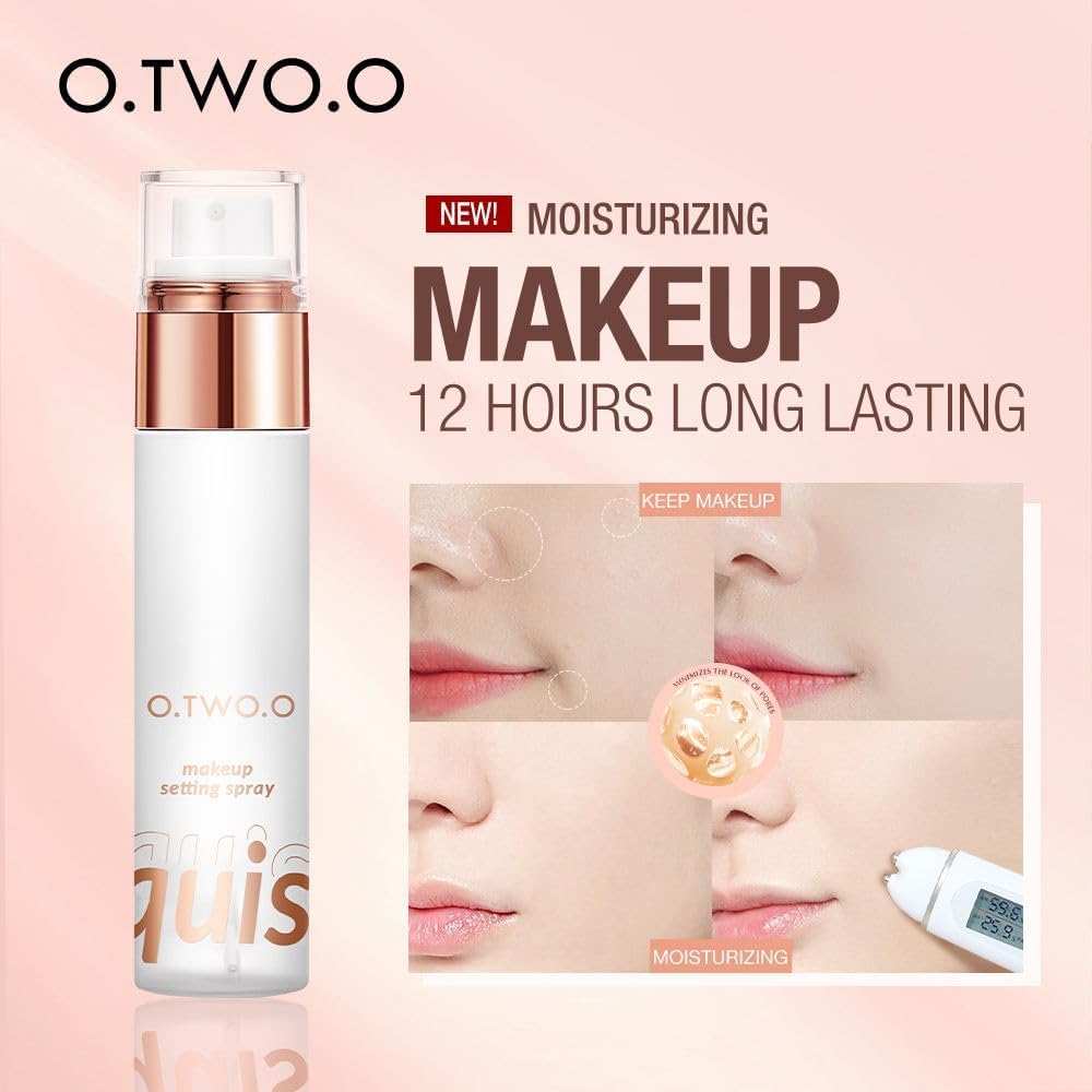 COSLUXE X O TWO O Exquisite Fine Mist Makeup Setting Spray, Long-lasting, Rose Gold 50ml - Image 5