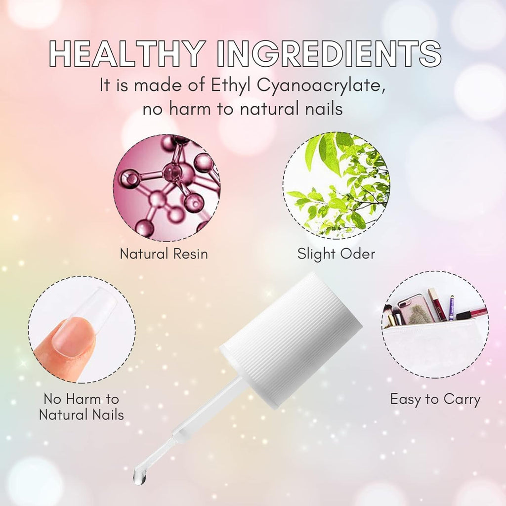 Cosluxe Brush On Nail Glue For Artificial Or Fake Nails for Women, girls - (10 Gram) Strong Glue, Adhesive Nails Soft and Not Damage Nail - Image 4