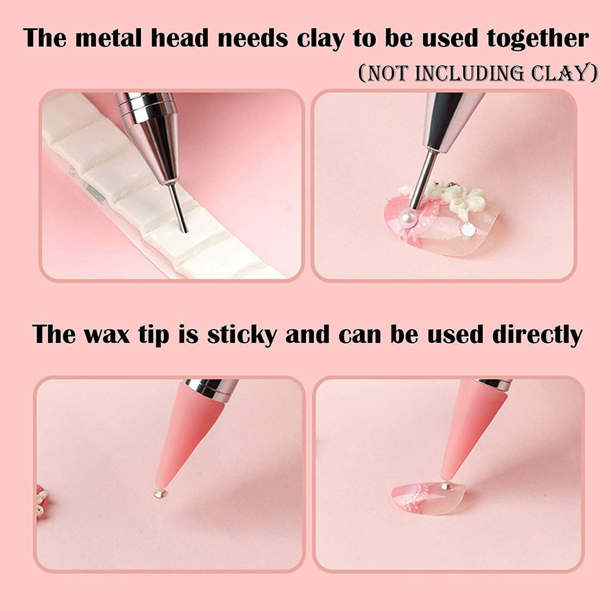 MY COLOR Nail Rhinestone Picker Dotting Pen, Dual-ended Rhinestone Gems Crystals Studs Picker Wax Pen for Nail Art DIY Decoration - Image 3