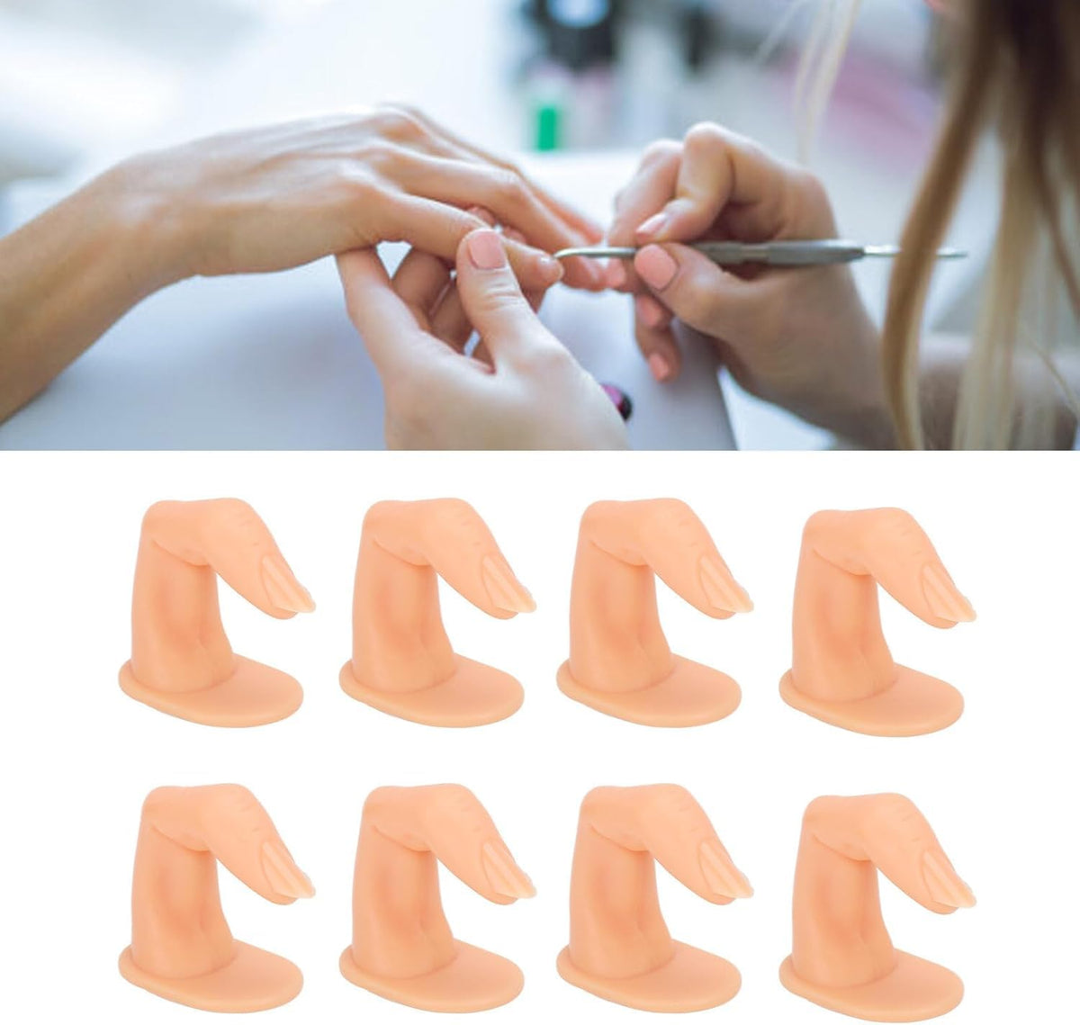 Cosluxe Practice Manicure Fingers Fake Training Fingers for Acrylic Nail Practice Finger Nail Art Training Display Decoration Without Nails 10 Pieces - Image 5