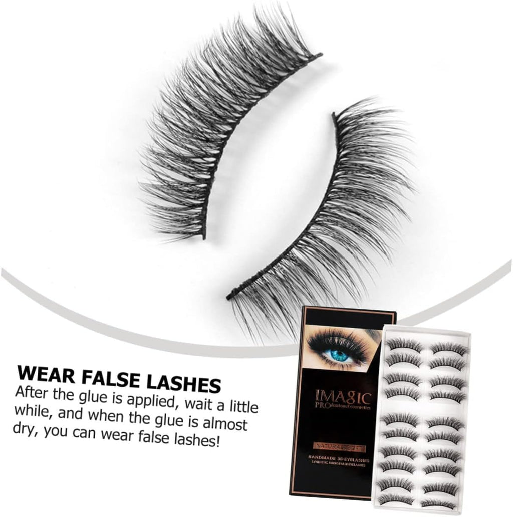Imagic PROfessional Synthetic Fibers False Eyelashes, Natural & soft 100% Handmade 3D Eyelashes Pack 10 Pairs of 1 box - Image 8