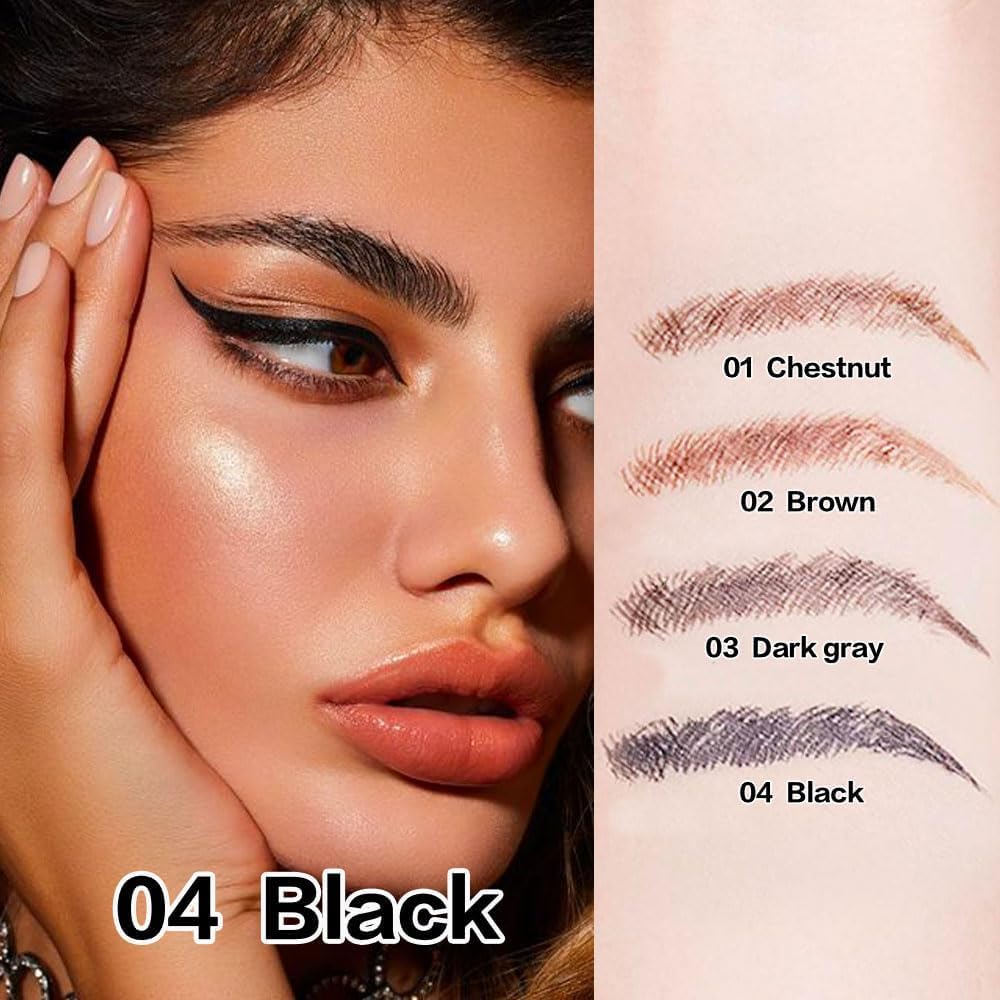 MY COLORS Eyebrow Pen, Liquid Eyebrow Pen, Waterproof Brow Pencil with Eyebrow Tattoo Pen, Smudgeproof Long Lasting Fine Sketch Microblading Pen, 02- BROWN - Image 8