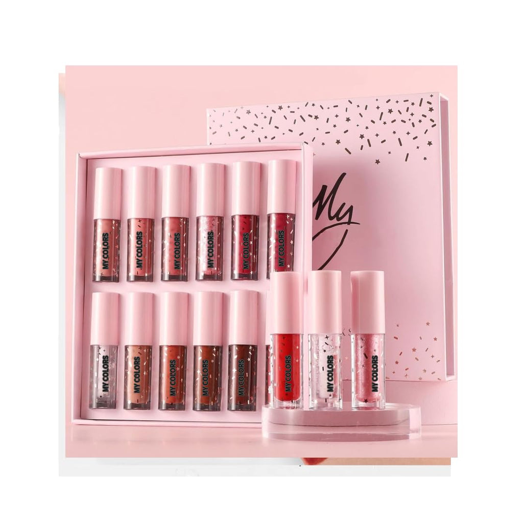 My Colors Matte Liquid Lipstick Set,12 Colors Highly Pigmented Super Stay Liquid Velvet Lipstick, Waterproof Long Lasting Lip Gloss Set, for Women Girl 2ml x 12 - Image 6