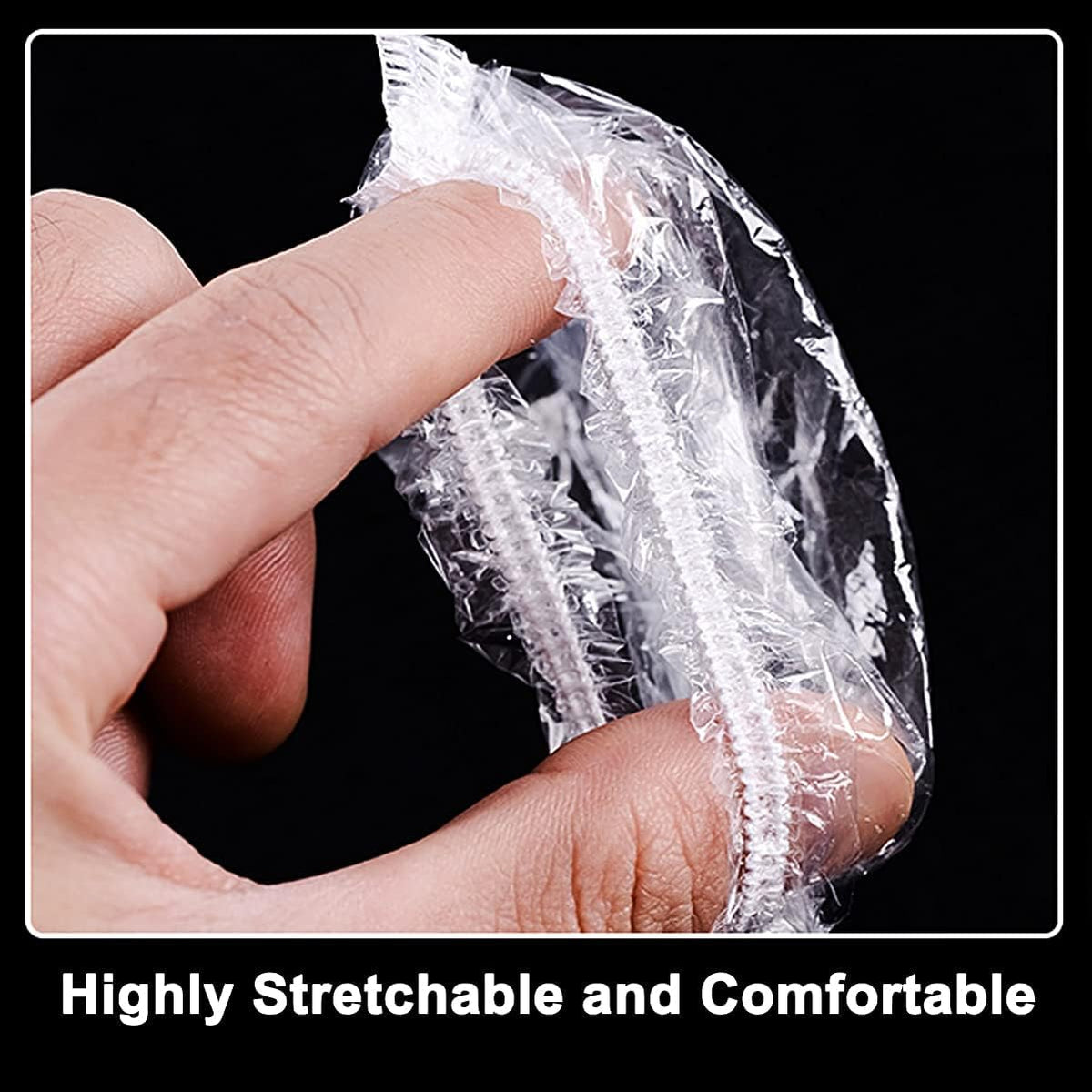 COSLUXE ear caps 100 Pcs for Clear Waterproof Ear Protectors – Disposable Ear Caps for Bathing, Shower, Hair Dye, Spa, and Salon Use – Elastic and Lightweight Ear Covers for Home, Hotel, and Travel - Image 2
