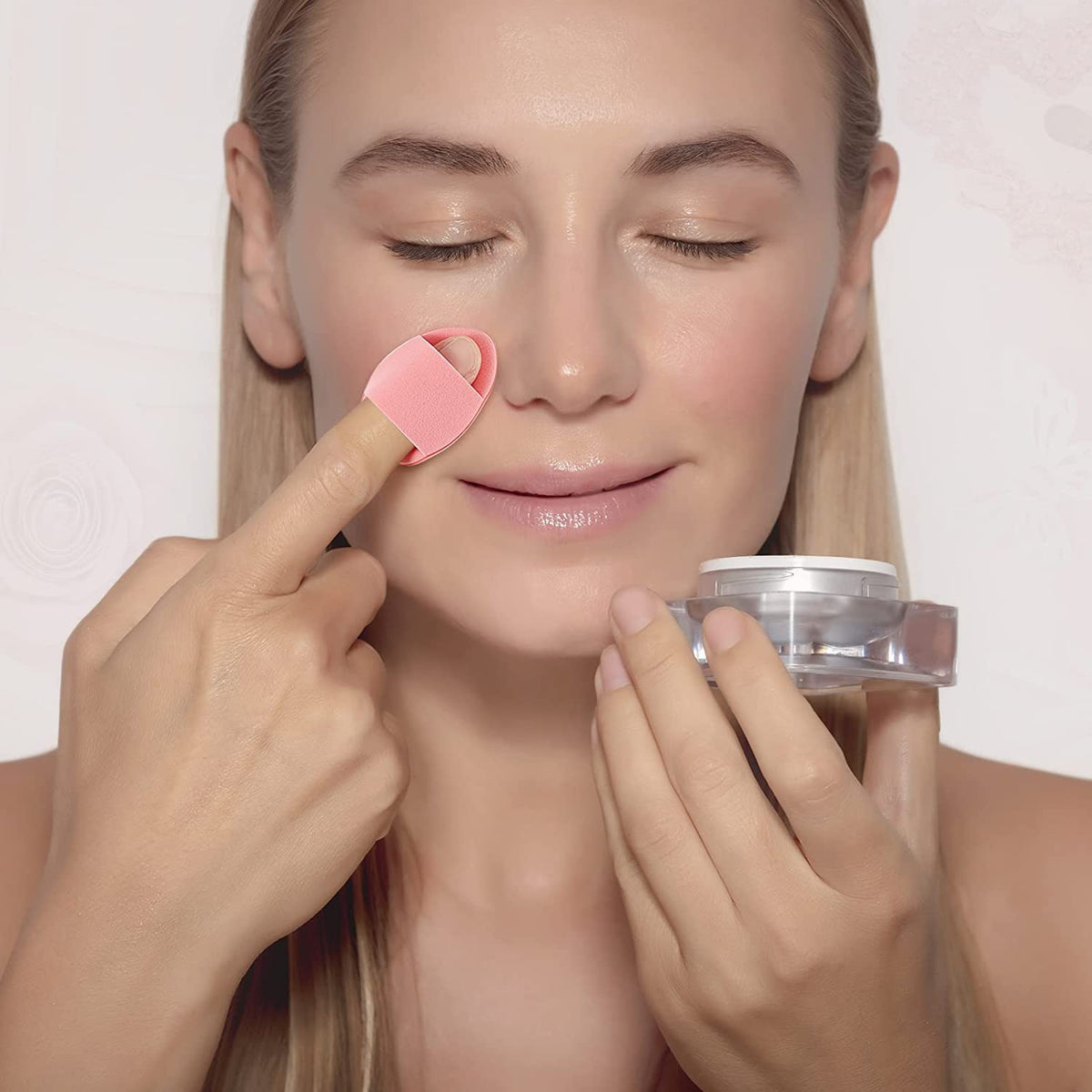 COSLUXE Mini Finger Powder Puff 10 pcs Finger Makeup finger beauty blender Sponges, Mini Soft Cosmetic Finger Puff, Perfect for Foundation, BB Cushion, Cream, Concealer - Image 5