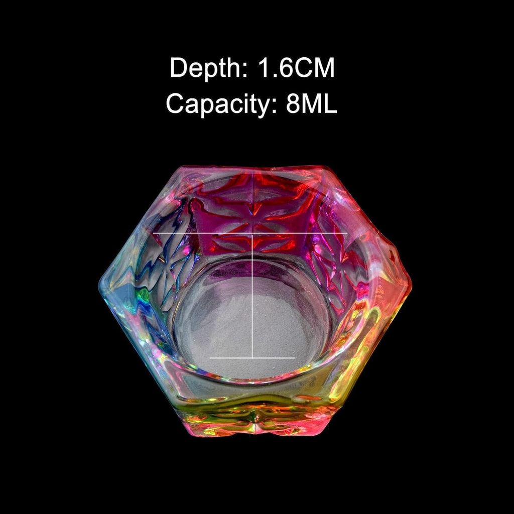 NAILWIND Dappen Dish Crystal Rainbow Bowl Glass for Acrylic Nail Liquid Powder Art, Dip Powder, Monomer, and Polish Remover (Pack of 2) - Image 5