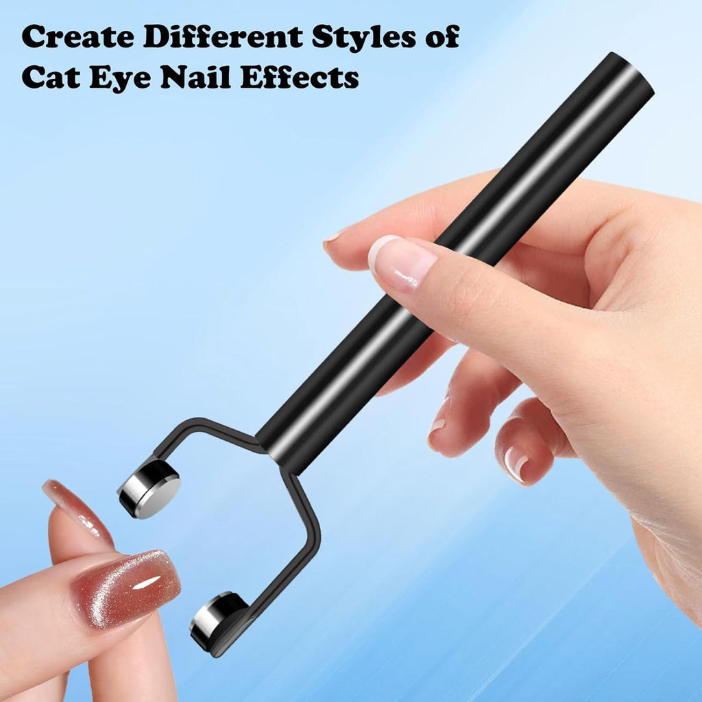 NAILWIND 3 IN 1 Nail Magnet Tool Y Shape Cat Eye Gel Polish Nail Magnet Pens, Powerful Force 3D Magnetic Double Head Multifunctional Design Portable Handheld for Salon Studio Home Manicure - Image 4