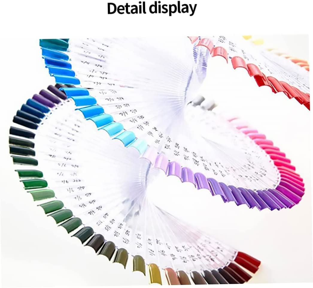 COSLUXE False Nail Practic Tips Nail Color Display, Nail Art Color Chart Display Stand Spiral False Nails Display Shelf Practice Tools For Solon Nails Polish Gel Show 120 pcs, Natural - Image 2