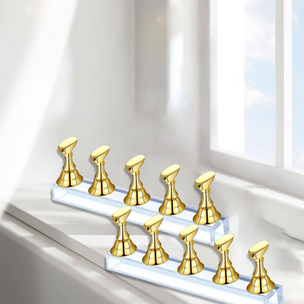 NAILWIND Acrylic Nail Display Stand Tip Holder Magnetic Nail Practice Stand Fingernail DIY Nail Art Stand for False Tip Salon and Home (BLACK, 1 - SET) - Image 7